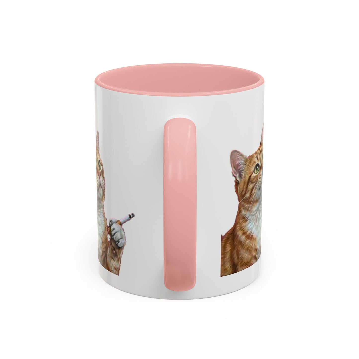 Happy and Dazzling Smoking Cat Coffee Mug — Cute Ginger Cat Accent Mug (11/15oz) (free shipping)