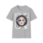 Glitch retro cracked porcelain doll face- Rococo Smartphone Toile - T-Shirt — Retro Mythology Art Tee