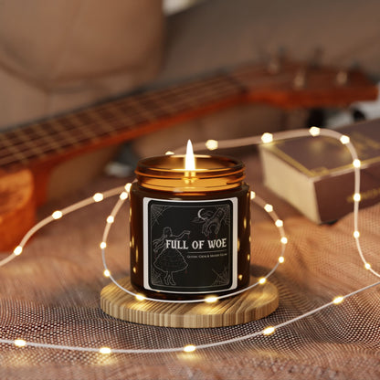 Dark Vibes Scented Soy Candle, Full of Woe Amber Jar, Relaxation Gift, Home Decor, Mood Lighting, Bath and Spa