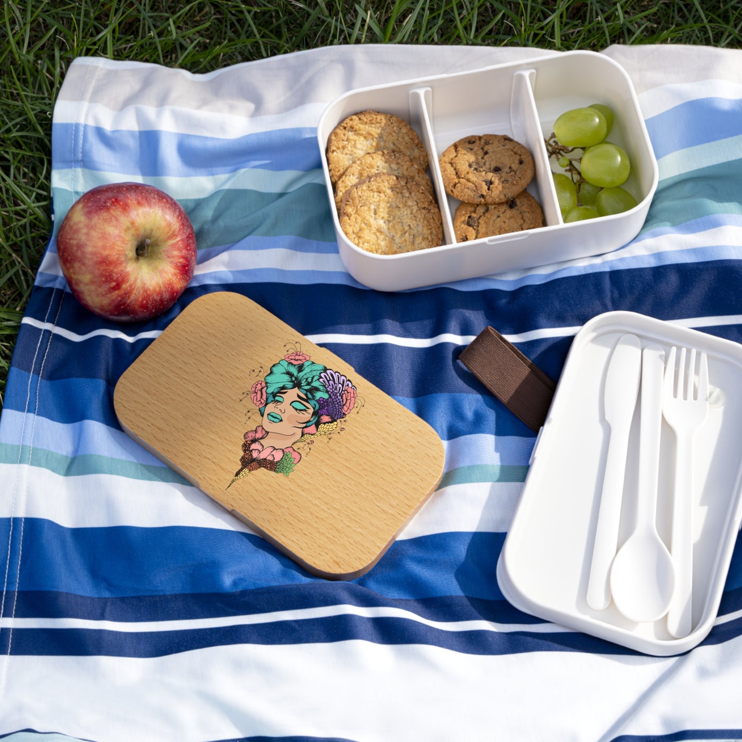 Artistic Bento Lunch Box with Floral Design