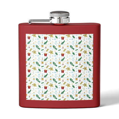 Holiday Flask — 6oz Stainless Steel Christmas Pattern Hip Flask (Free Shipping)
