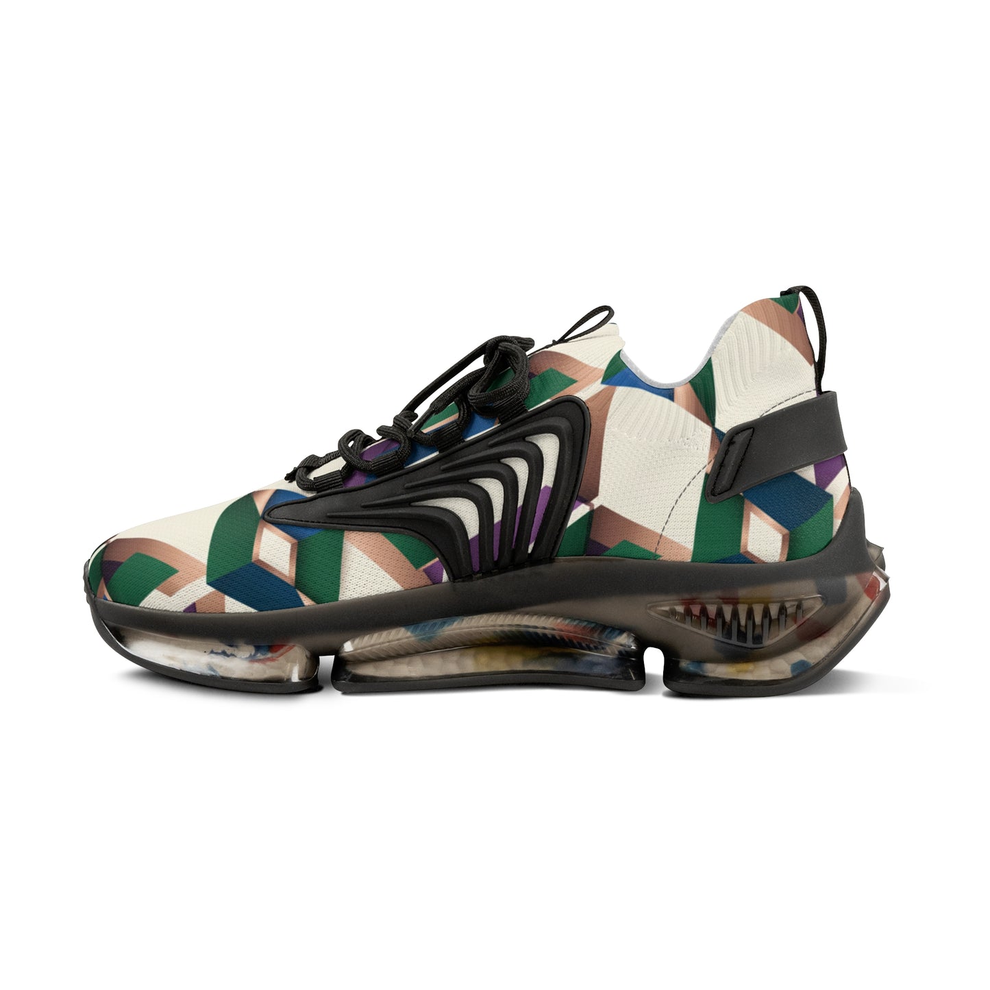 Men's Mesh Sneakers — Geometric Abstract Pattern Athletic Shoes (free shipping)