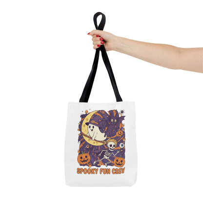 Spooky Fun Crew Halloween Tote Bag, Trick or Treat Bag, Haunted House Accessory, Fall Gift, Party Favor