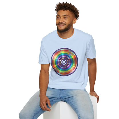 Retro Rainbow CD- Vinyl Record T-Shirt