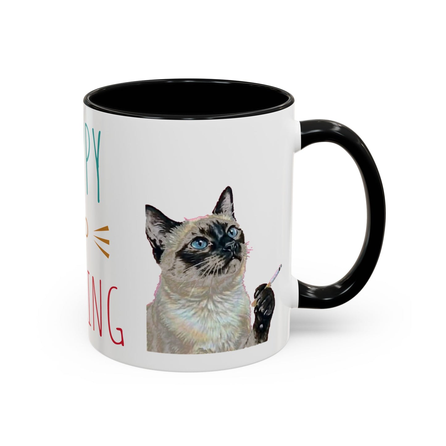 Happy and Dazzling Smoking Cat Accent Coffee Mug — 11/15oz (free shipping)