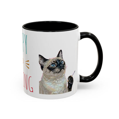 Happy and Dazzling Smoking Cat Accent Coffee Mug — 11/15oz (free shipping)