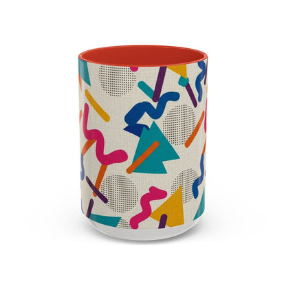 Retro Memphis Pattern Coffee Mug — 11/15oz Accent Ceramic Mug
