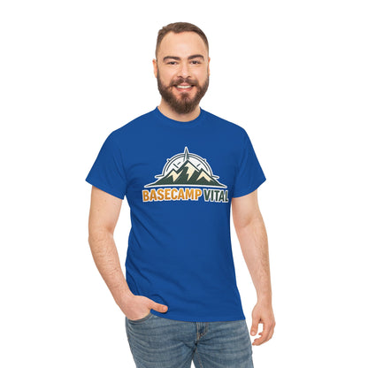Base Camp Vital Mountain Compass Crewneck T-Shirt | Outdoor Hiking Graphic Tee | Midweight Cotton Trail Shirt (free shipping)