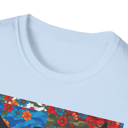 Route 66 Made in USA T-Shirt — Vintage Eagle Floral Roadtrip Tee- camo flower combo T-shirt