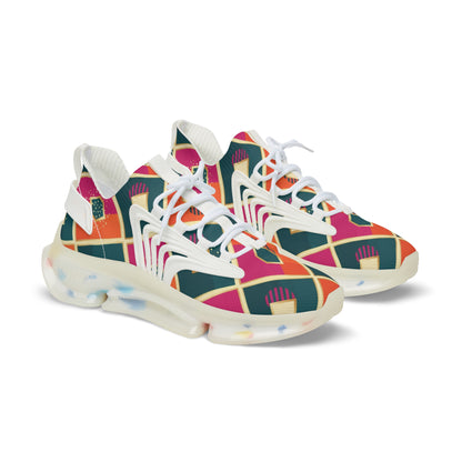 Men's Mesh Sneakers — Colorful Geometric Pattern Athletic Shoes (free shipping)