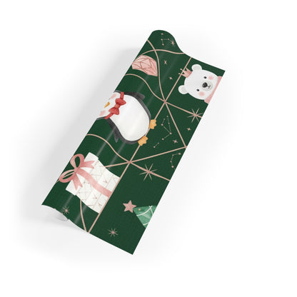 Elegant Santa and friends Gift Wrapping Paper Rolls, 1pc