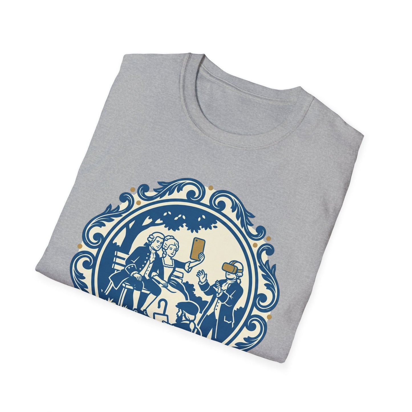 Vintage Blue Rococo Smartphone Toile -  T-Shirt