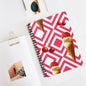 Cherry Ice Cream Cone Spiral Notebook — Pink Geometric Ruled Journal