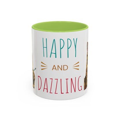 Happy and Dazzling smoking Cat Coffee Mug- cat smoking cigarette- funny (free shipping)