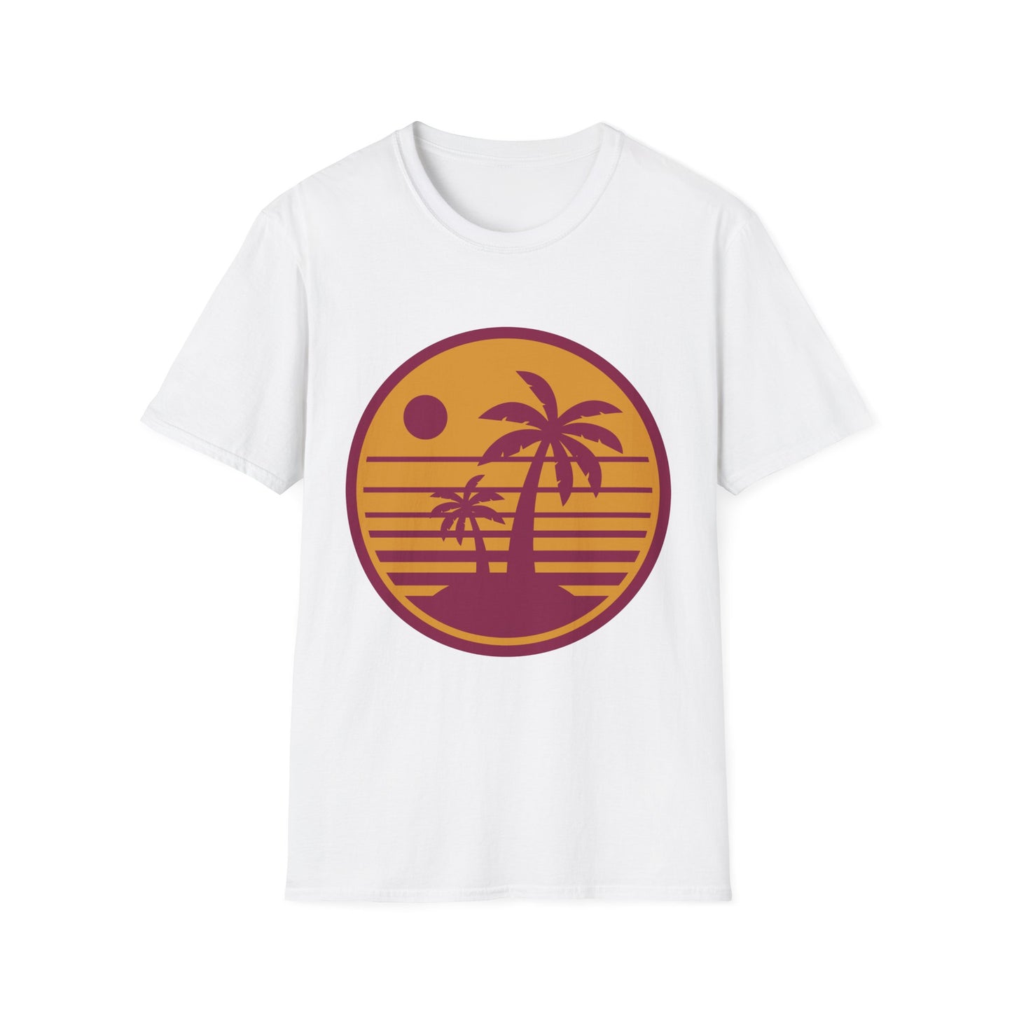 Retro Palm Sunset T-Shirt — Vintage Beach Palm Tree Tee