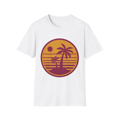 Retro Palm Sunset T-Shirt — Vintage Beach Palm Tree Tee
