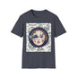 Glitch retro cracked porcelain doll face- Rococo Smartphone Toile - T-Shirt — Retro Mythology Art Tee