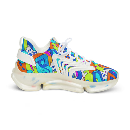Men's Breathable Mesh Sneakers — Colorful Abstract Pattern Athletic Shoes (free shipping)