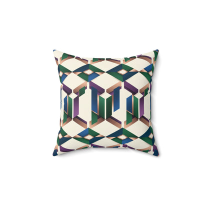 Geometric Illusion Square Pillow — Modern Abstract Pattern (free shipping)