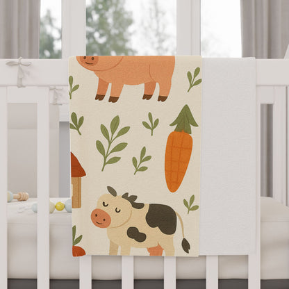 Farm Animal Toddler Blanket - Cozy and Cute Nursery Décor