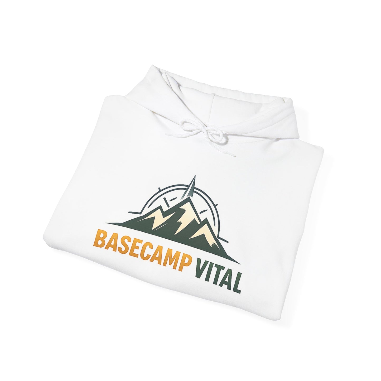 Base Camp Vital Outdoor Fleece Hoodie | Mountain Compass Graphic Pullover | 50/50 Midweight Trail Hoodie  Vital Hoodie  (free shipping)