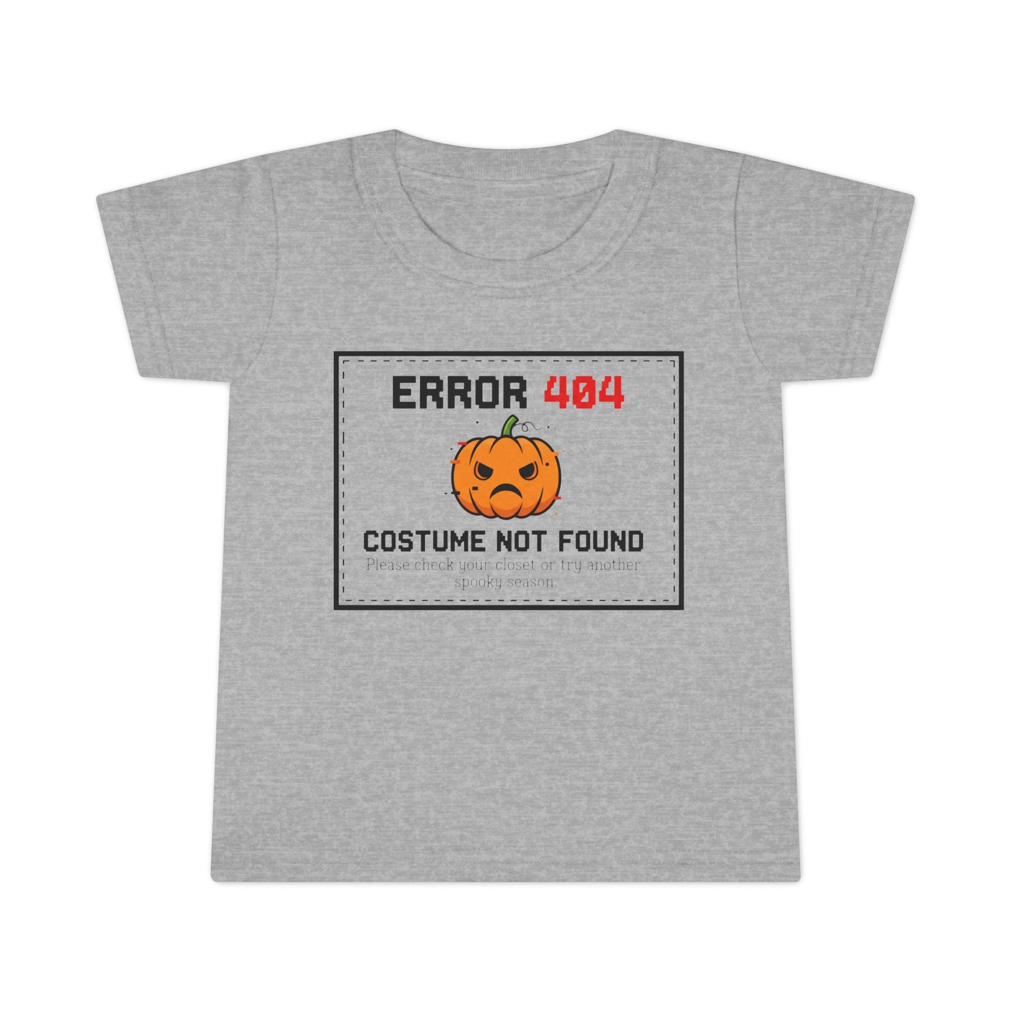 Toddler Halloween T-shirt, Error 404 Costume Not Found Design, Fun Kids Tee, Perfect for Fall Parties, Cute Gift for Toddlers