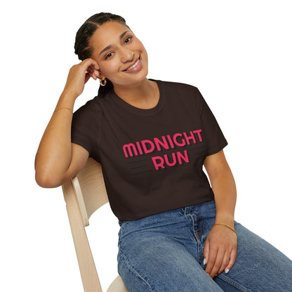Midnight Run T-Shirt — Retro Pink Track Graphic Tee