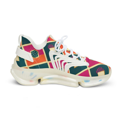 Men's Mesh Sneakers — Colorful Geometric Pattern Athletic Shoes (free shipping)