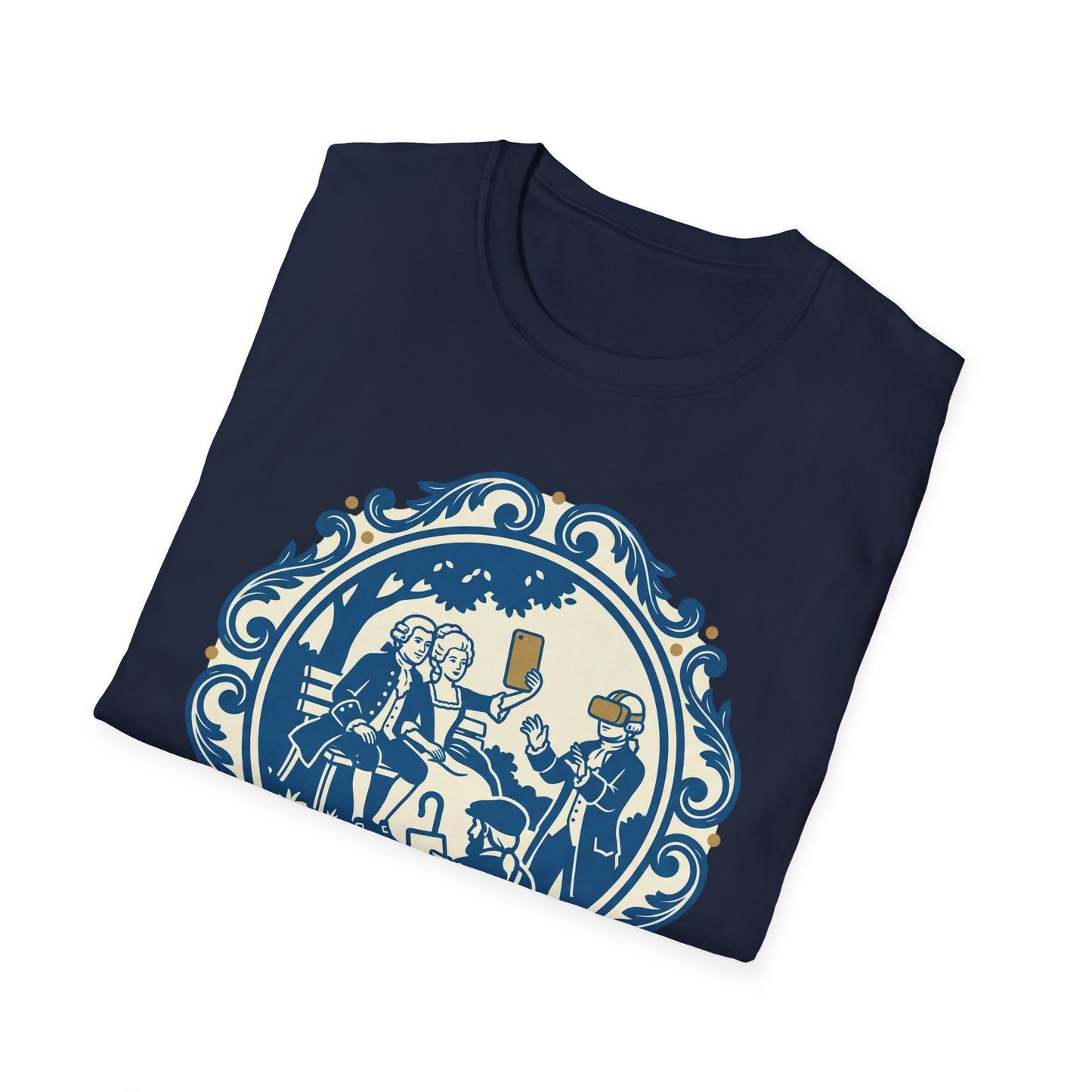 Vintage Blue Rococo Smartphone Toile -  T-Shirt