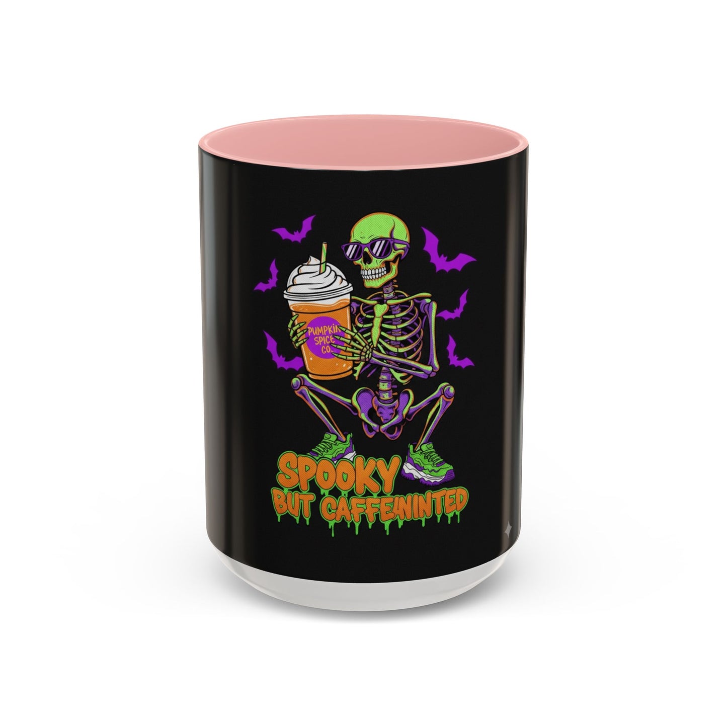 Spooky Skeleton Coffee Mug, Halloween Gift, Caffeinated Mug, Gothic Cup, Unique Drinkware, Perfect for Fall Celebrations