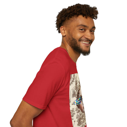 Vintage Doll Face Tee with Glitch Paint Splash