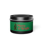 Merry & Bright Christmas eco-friendly Tin Candle — Holiday Scented Soy Candle- the give back candle collection