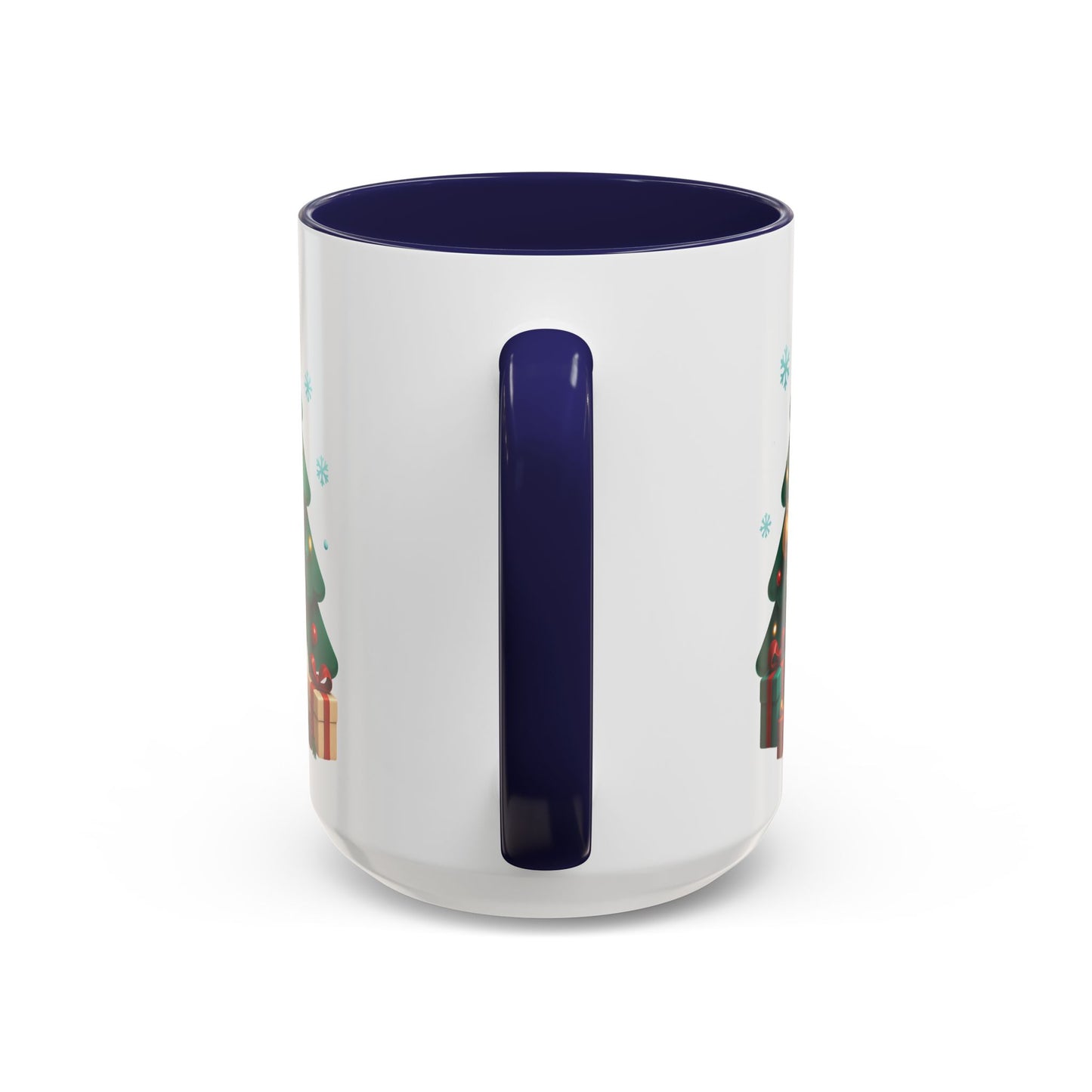 Christmas Tree & Snowman Accent Coffee Mug — Festive Holiday 11/15oz Ceramic