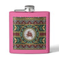 Holiday Poinsettia Flask — 6oz Stainless Steel Christmas Hip Flask (free shipping)
