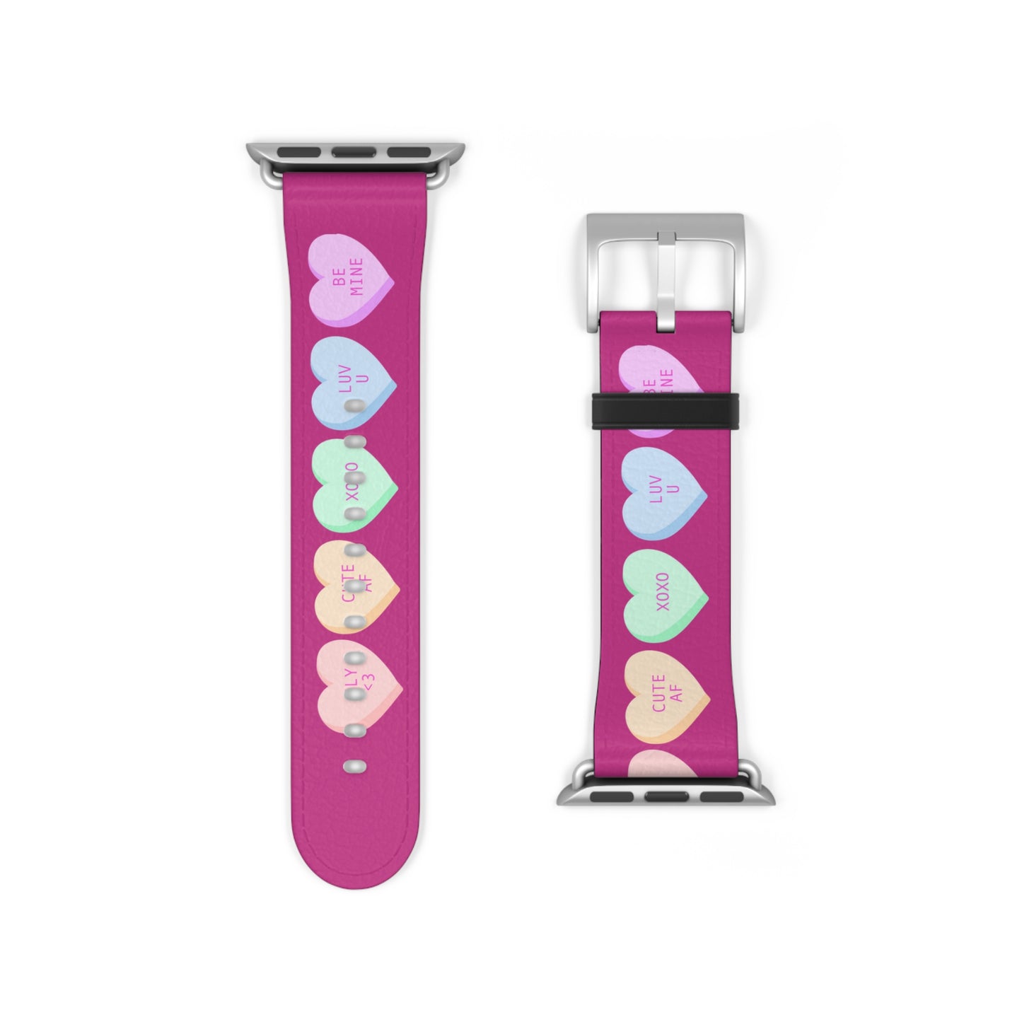 Colorful Valentine’s Day candy Hearts Watch Band - Cute, Adjustable Strap for All Occasions