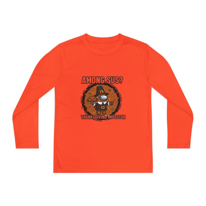 Thanksgiving Impostor Youth Tee, Fun Youth T-Shirt, Gamer Apparel for Kids, Long Sleeve Graphic Tee, Funny Thanksgiving Gift