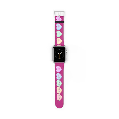 Colorful Valentine’s Day candy Hearts Watch Band - Cute, Adjustable Strap for All Occasions