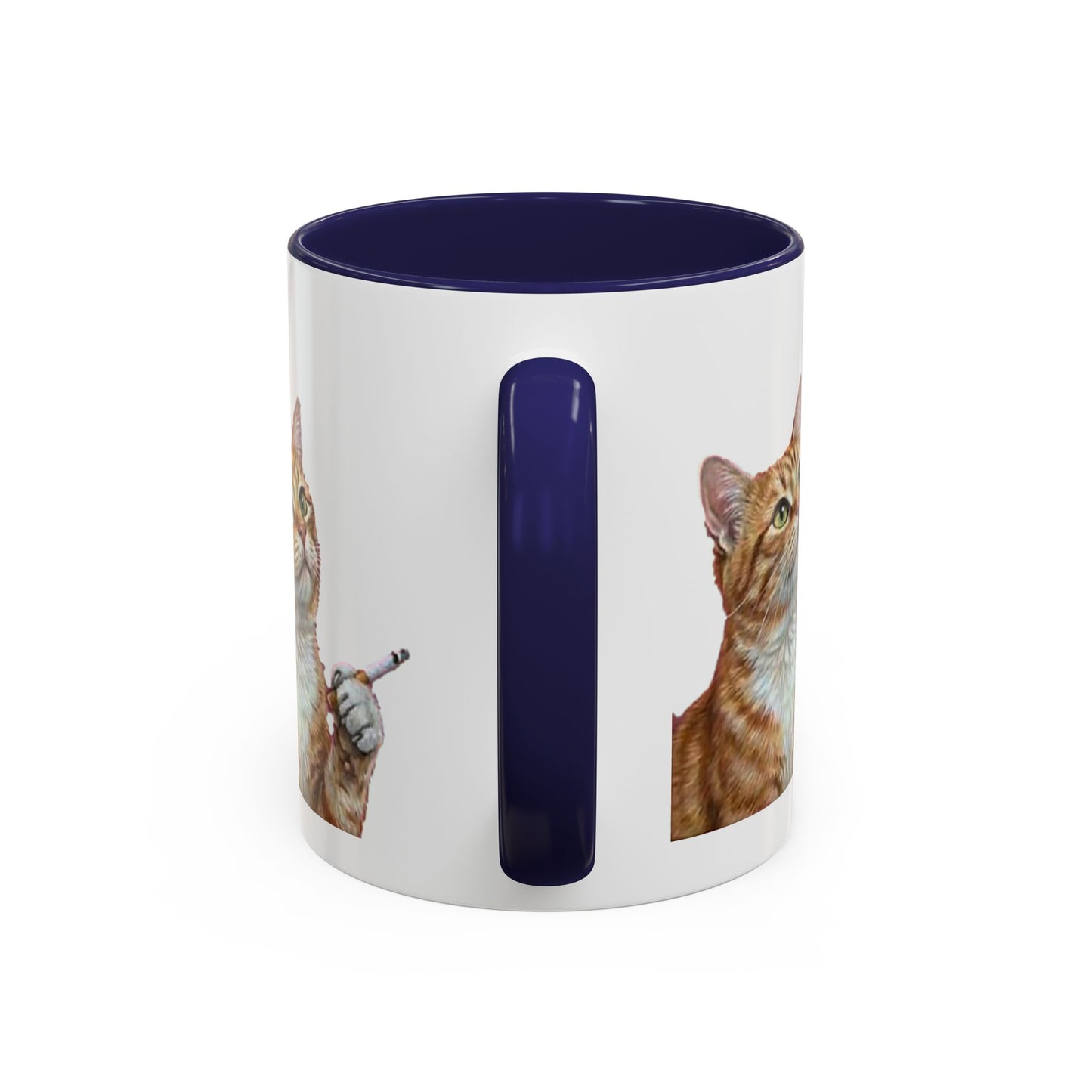 Happy and Dazzling Smoking Cat Coffee Mug — Cute Ginger Cat Accent Mug (11/15oz) (free shipping)