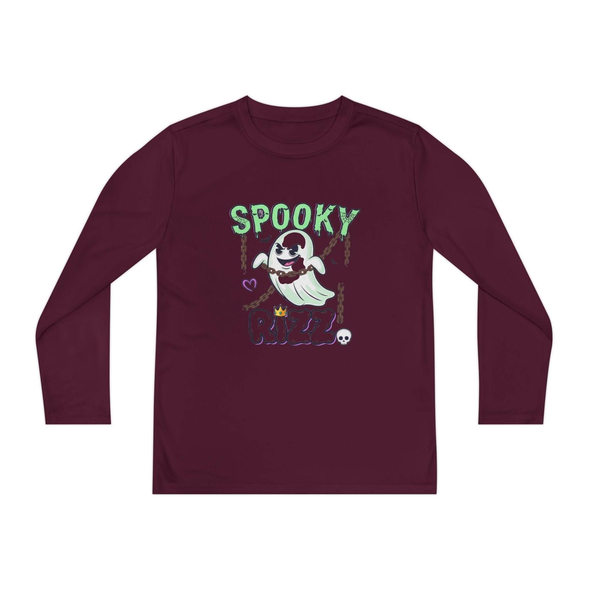 Spooky Long Sleeve Tee, Kids Ghost Shirt, Halloween Shirt, Youth Halloween Apparel, Spooky Vibes Tee, Ghostly Fun Wear
