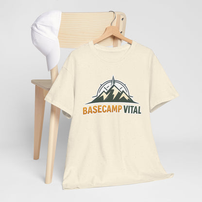 Base Camp Vital Mountain Compass Crewneck T-Shirt | Outdoor Hiking Graphic Tee | Midweight Cotton Trail Shirt (free shipping)