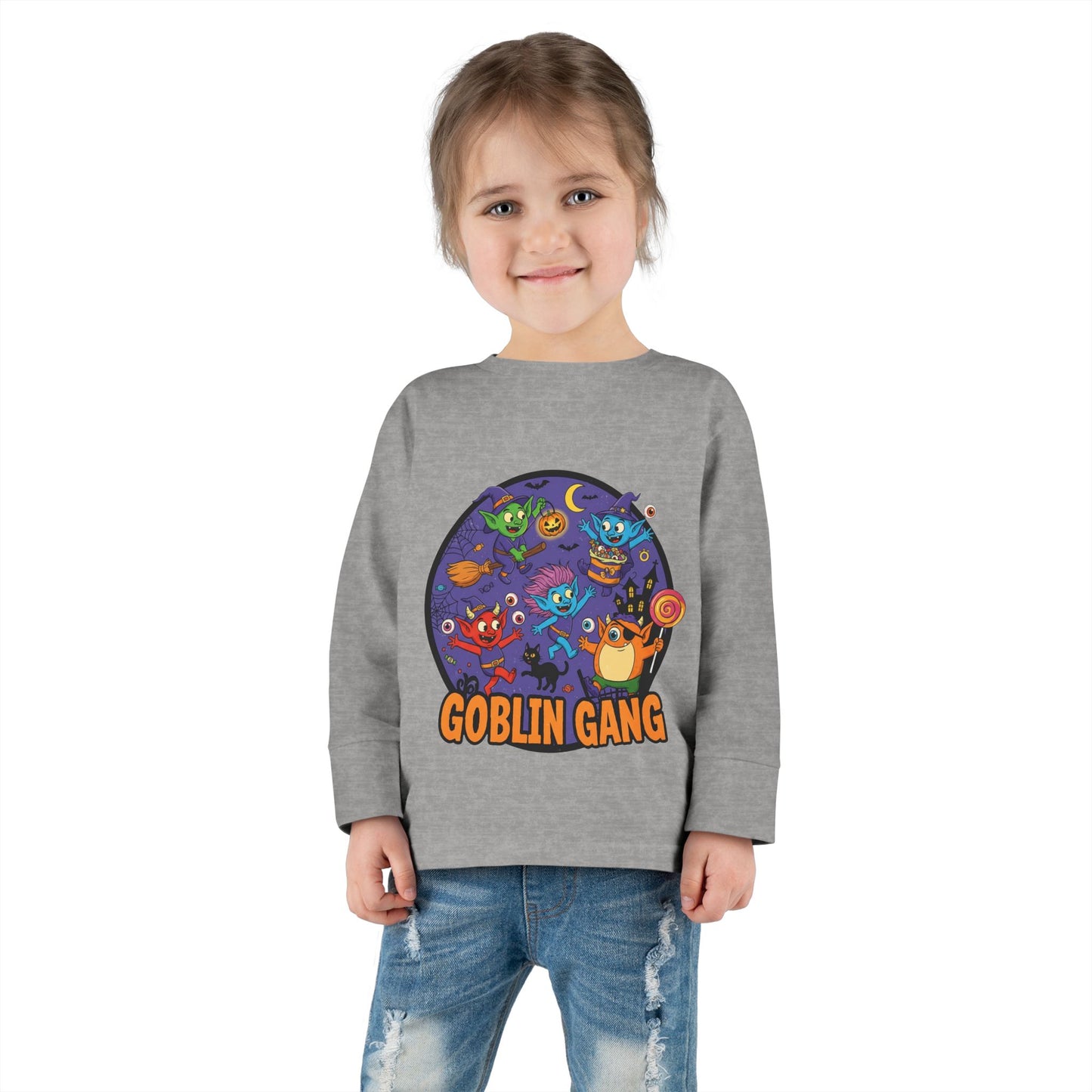 Goblin Gang Toddler Long Sleeve Tee - Fun Kids Shirt, Halloween Outfit, Birthday Gift, Playtime Apparel, Cute Toddler Fashion
