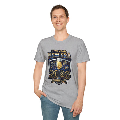 New Year 2026 T-Shirt – "New Year, New Era" Champagne & Fireworks Celebration Tee