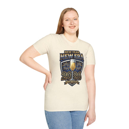 New Year 2026 T-Shirt – "New Year, New Era" Champagne & Fireworks Celebration Tee