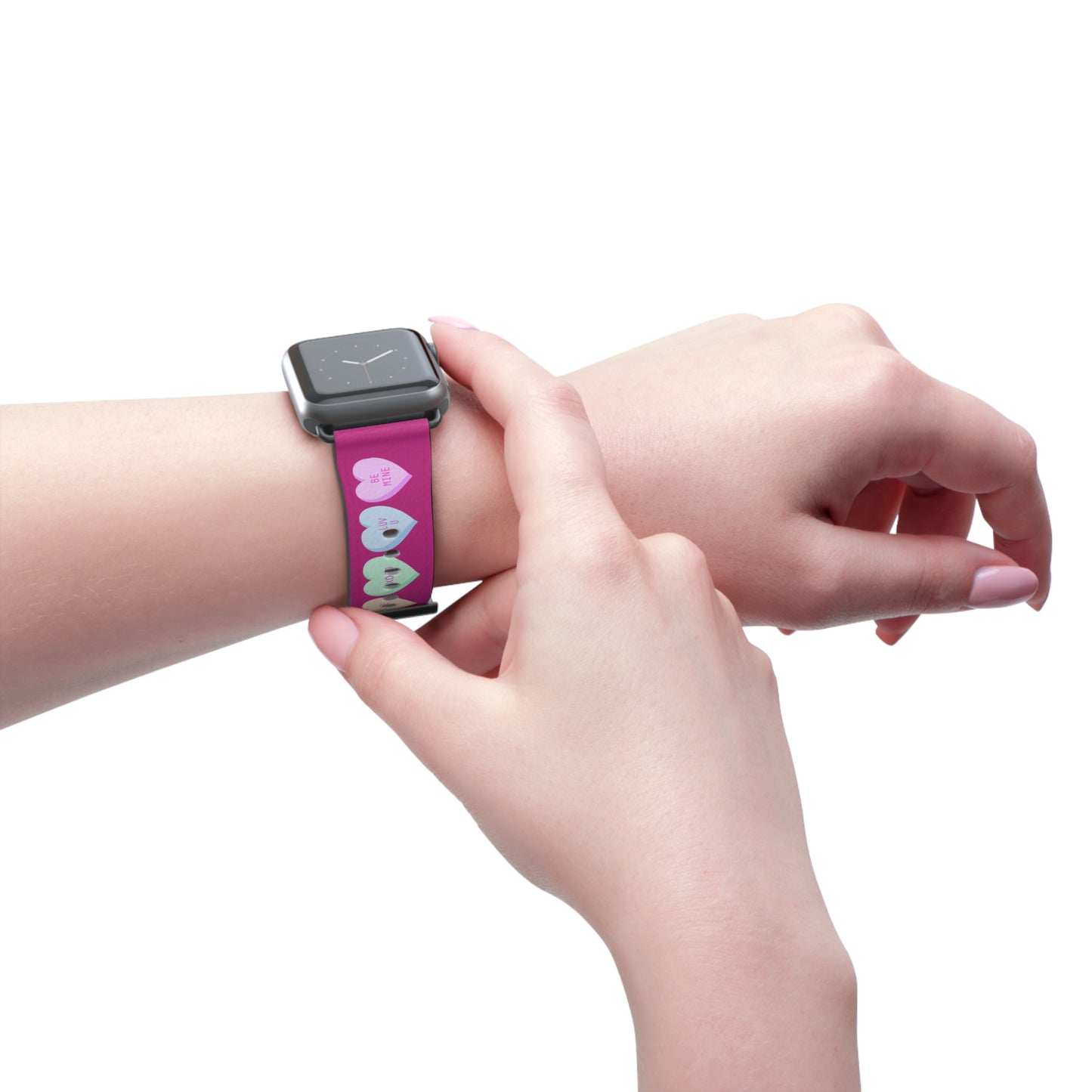 Colorful Valentine’s Day candy Hearts Watch Band - Cute, Adjustable Strap for All Occasions