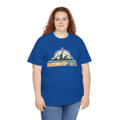 Base Camp Vital Mountain Compass Crewneck T-Shirt | Outdoor Hiking Graphic Tee | Midweight Cotton Trail Shirt (free shipping)