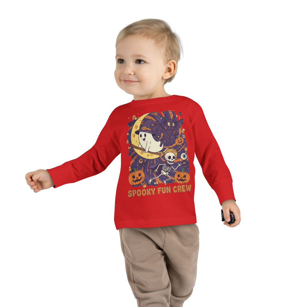 Toddler Halloween Long Sleeve Tee, Spooky Fun Crew Shirt, Kids Halloween Apparel, Fall Outfit for Toddlers, Halloween Party Wear