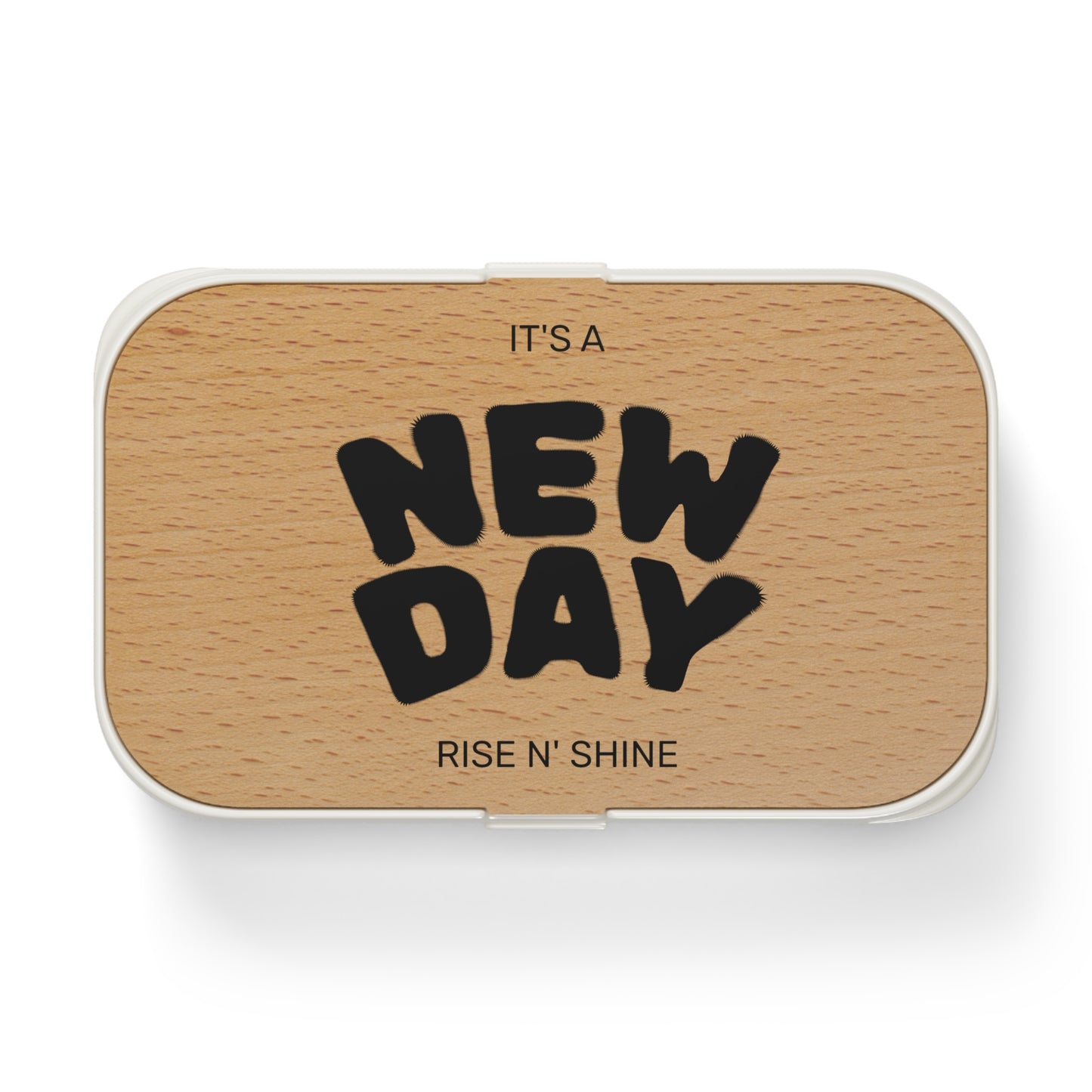 Stylish Bento Lunch Box - "It's a New Day" Design for Easy Meal Prep