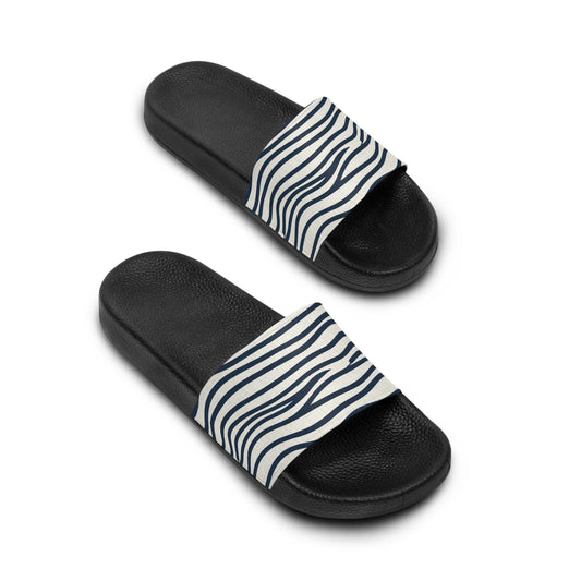Women's Slide Sandals Minimalist Wavy Stripes / Organic Lines