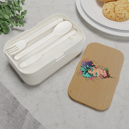 Artistic Bento Lunch Box with Floral Design