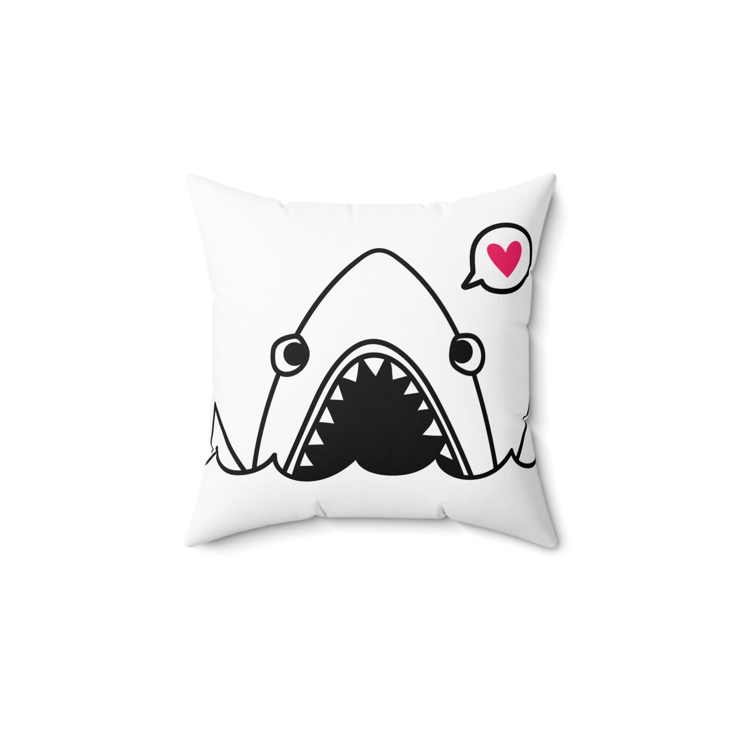 Shark with Heart Throw Pillow — Cute Kawaii Shark Decorative Pillow (free shipping)